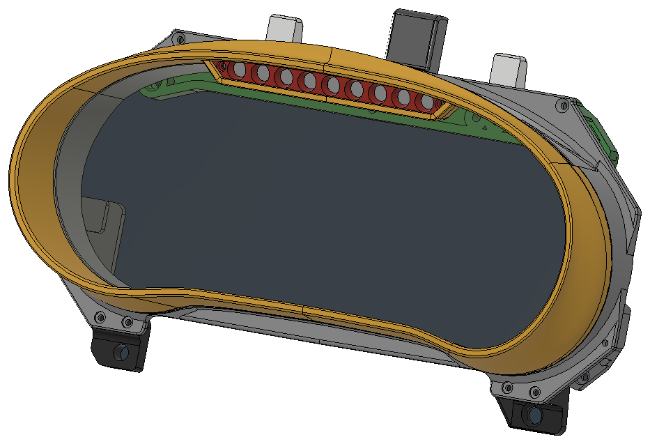 Retrofit cluster frame for Opel Astra K and Insignia B, CAD render